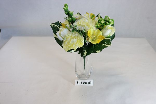 Rose/peony/alstromeria bush x 14 - Cream