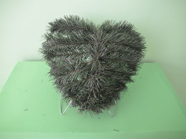 Heart wreath on a stand